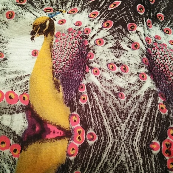 Chelsea & Violet Dress Peacock print sequined shirt dress - Picture 6 of 7